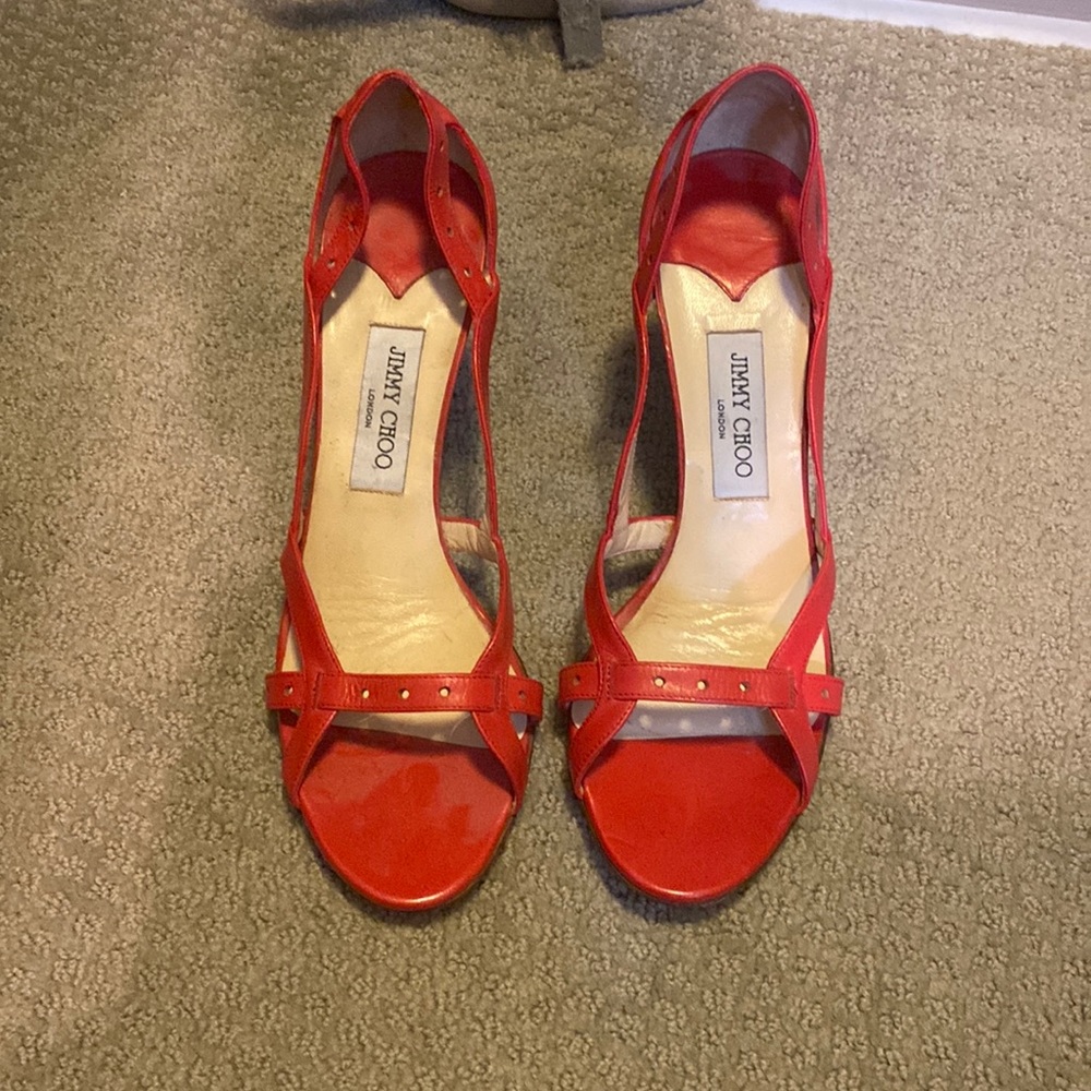 Jimmy Choo Red Sandal Heel
